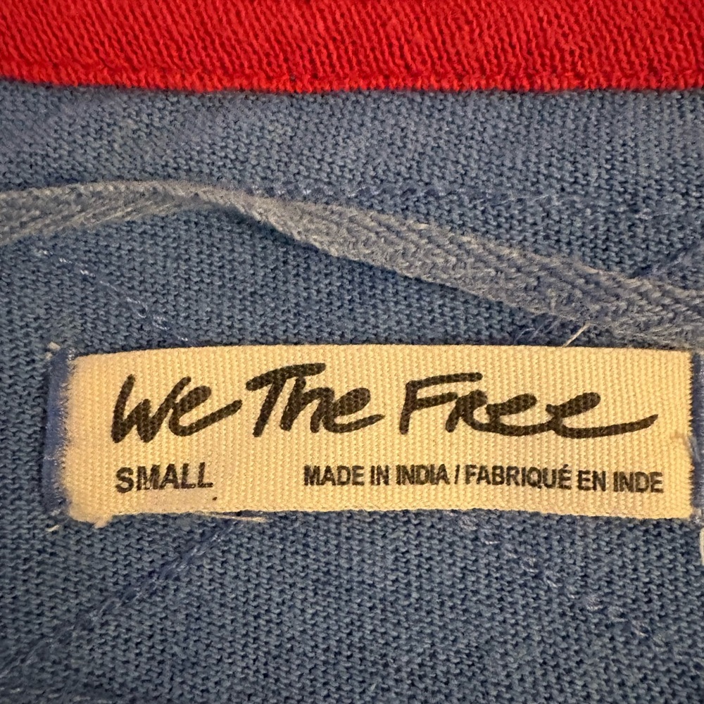 Free People We The Free You're A Star Tee Blue Riviera Small S Holly Christmas - Picture 11 of 13